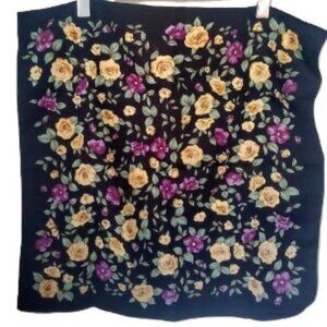 3/$25 Ditsy Floral Square Scarf Tote Purse Foulard Neck Bow Roses Pansies